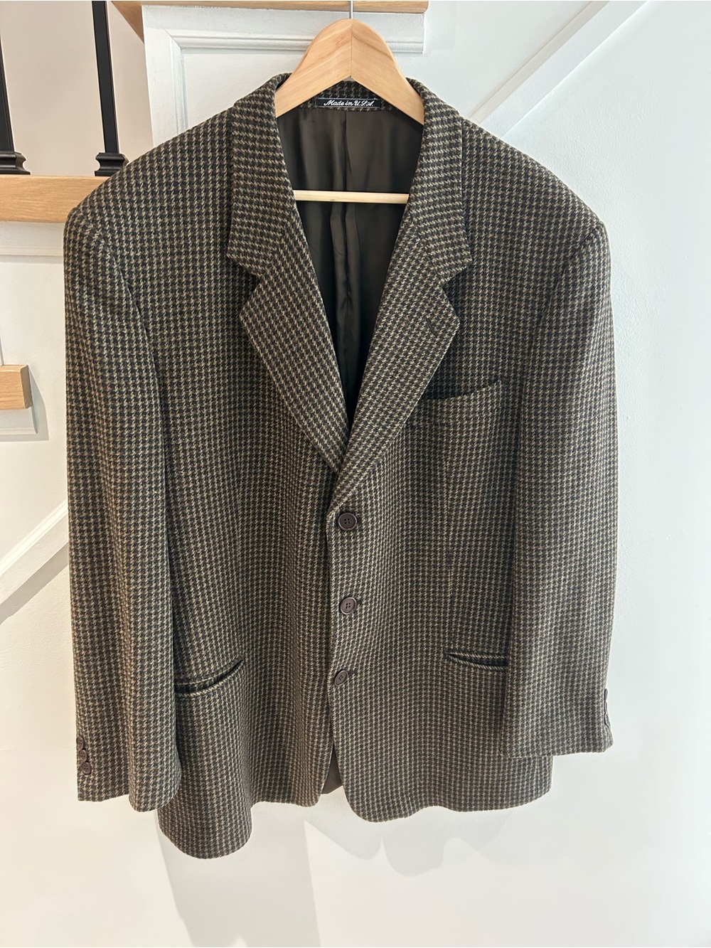 Rare Armani Men's Houndstooth Blazer - Brown & Black